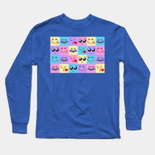 Colorful Emoji Tiles Long Sleeve T-Shirt